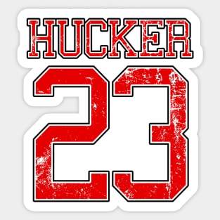 HUCKER Twenty Three Red Sticker